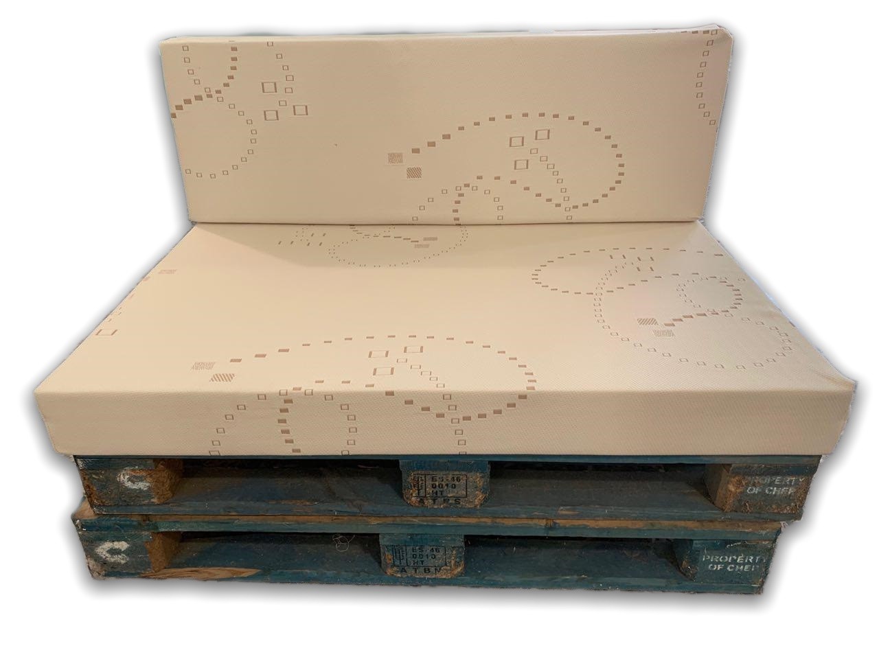 Asiento y Respaldo de Espuma para Exterior de Palet con Funda
