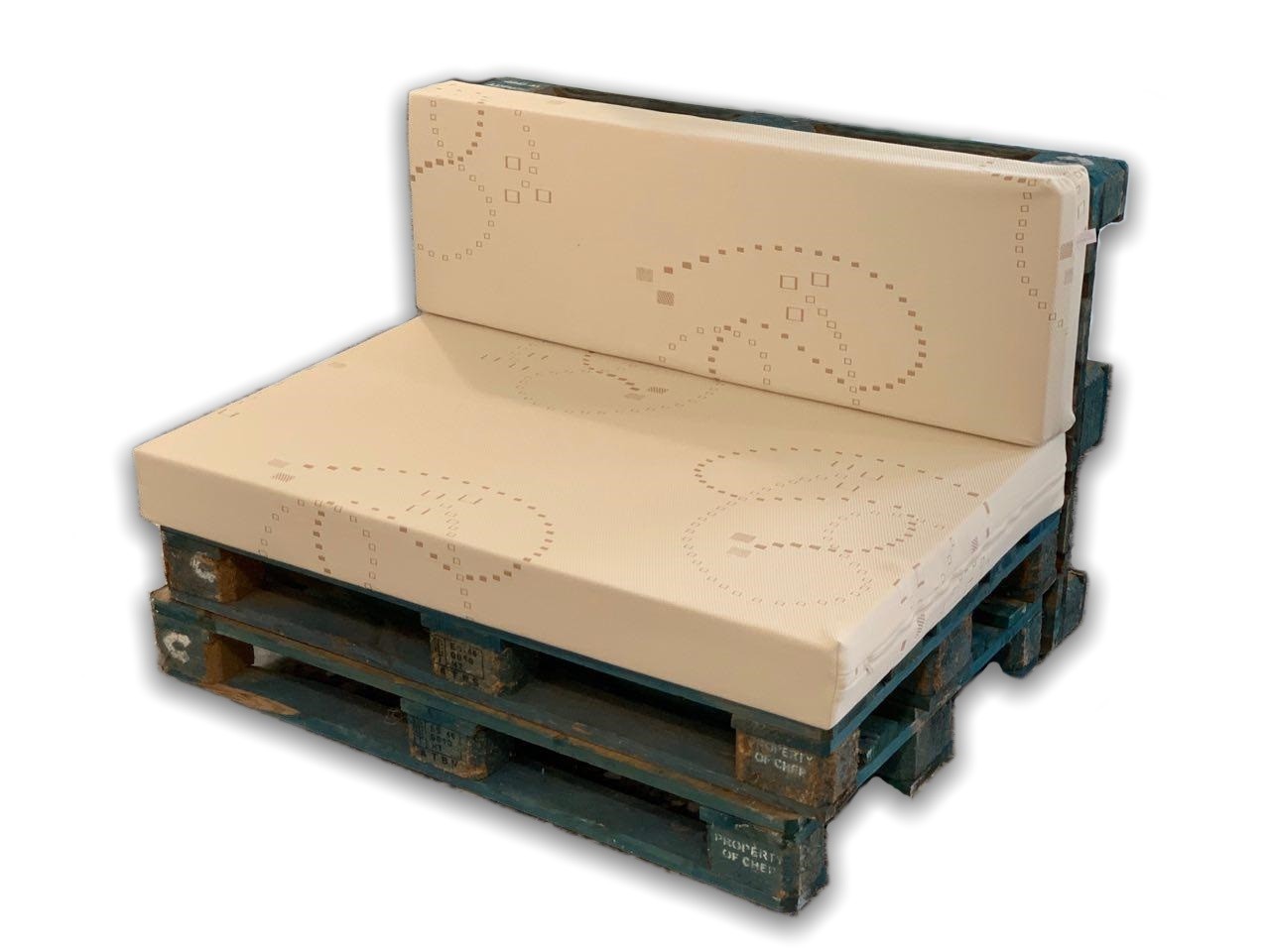 Asiento y Respaldo de Espuma para Exterior de Palet con Funda