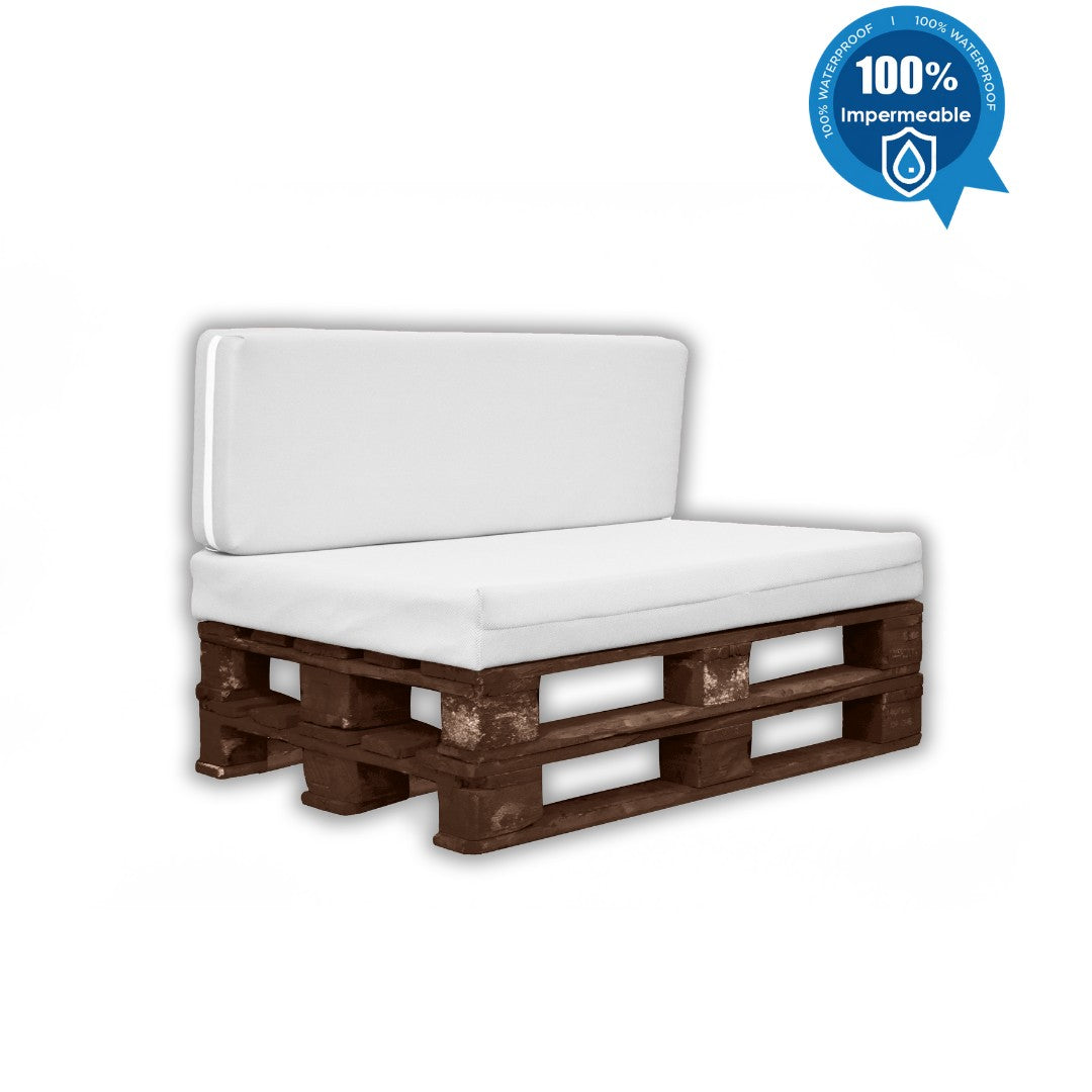 Asiento y Respaldo de Espuma para Exterior de Palet con Funda