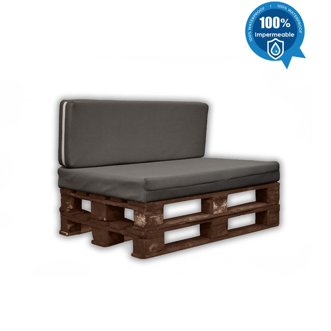 Asiento y Respaldo de Espuma para Exterior de Palet con Funda
