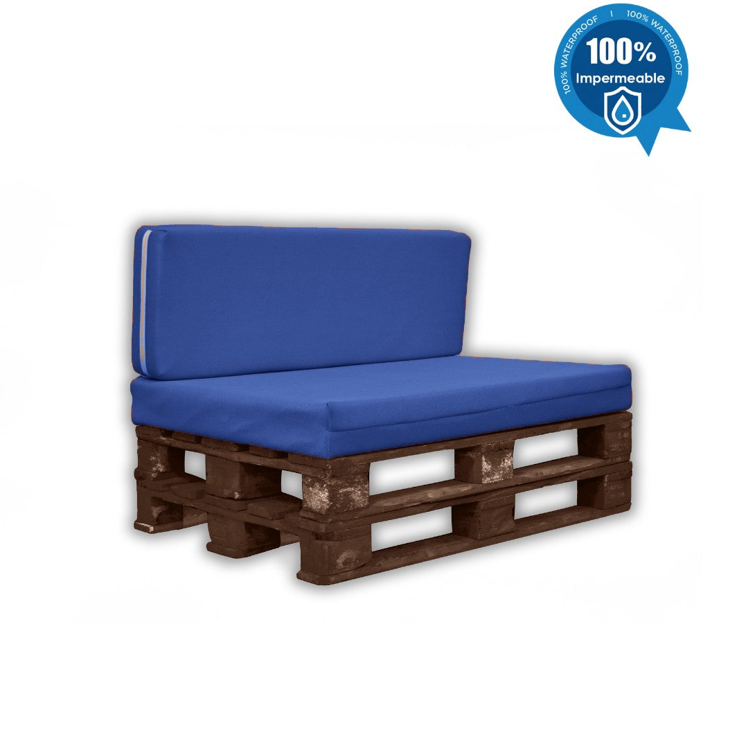 Asiento y Respaldo de Espuma para Exterior de Palet con Funda
