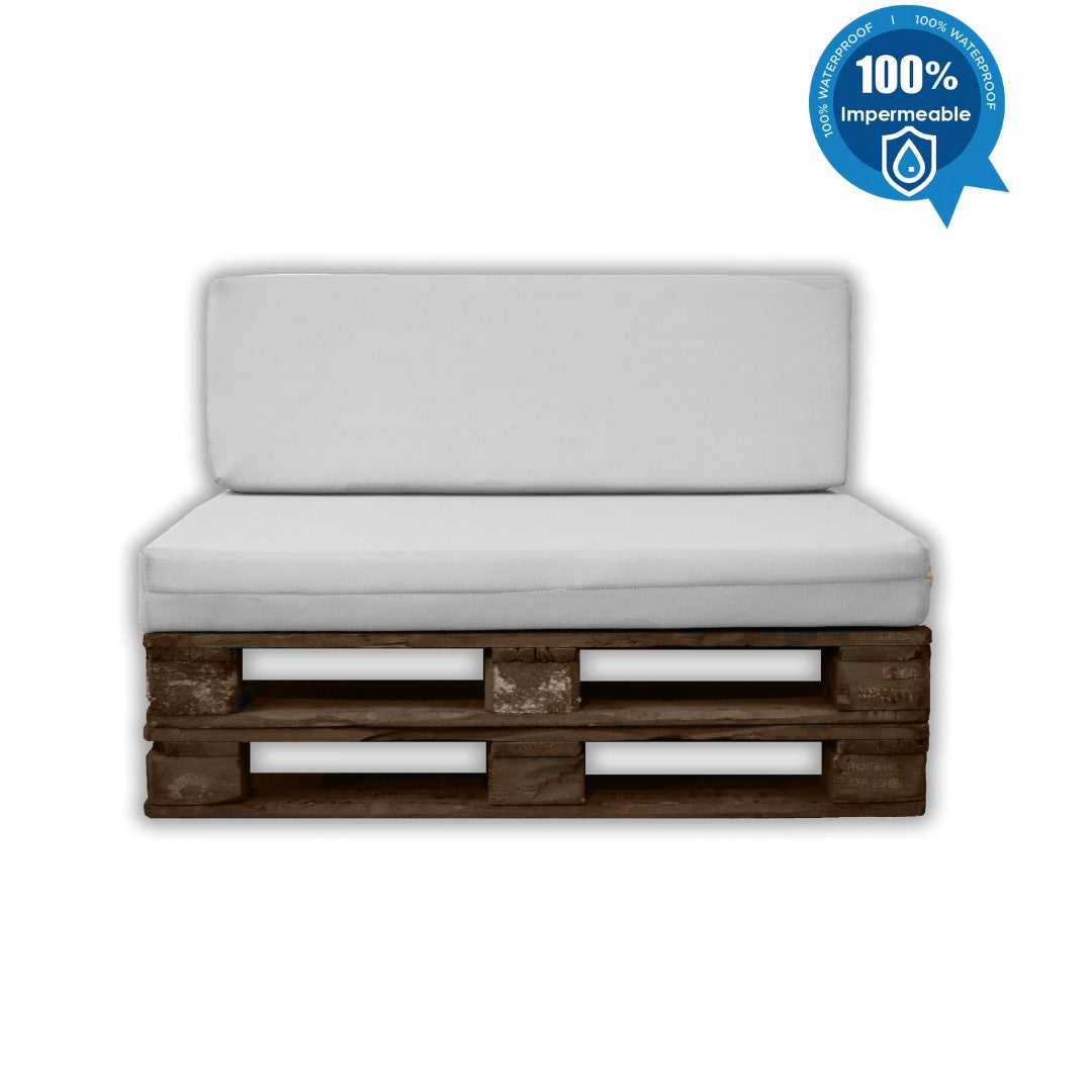 Asiento y Respaldo de Espuma para Exterior de Palet con Funda