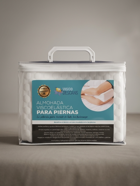 Almohada ergonómica para piernas y rodillas con funda desenfundable y transpirable.