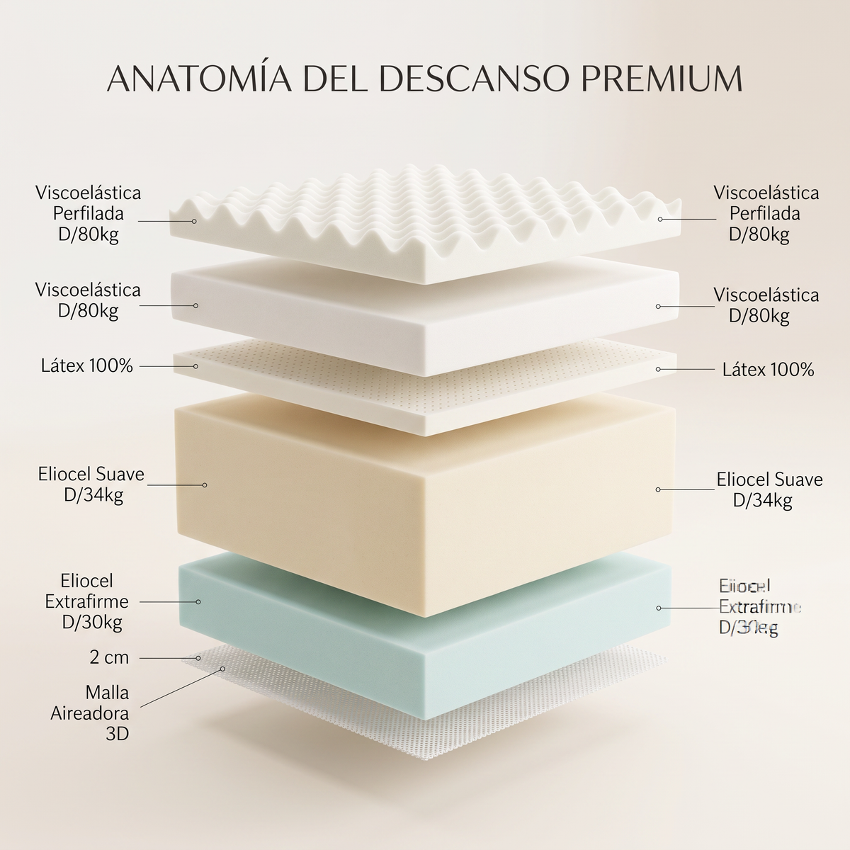 COLCHON VISCO-LATEX MULTIFIRMEZAS